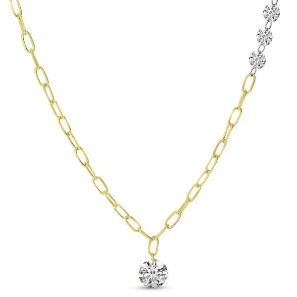 14K Yellow Gold Dashing Diamond Light Weight Link Necklace Ambassador Diamond Jewelers Tucson, AZ