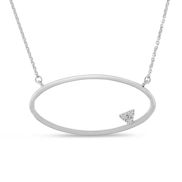 14K White Gold Oval East West Diamond Fashion Necklace Ambassador Diamond Jewelers Tucson, AZ