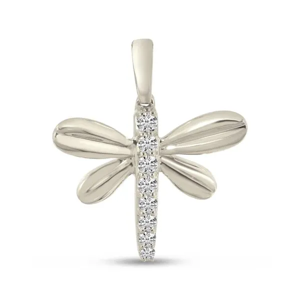 14K White Gold Diamond Dragonfly Pendant Clater Jewelers Louisville, KY
