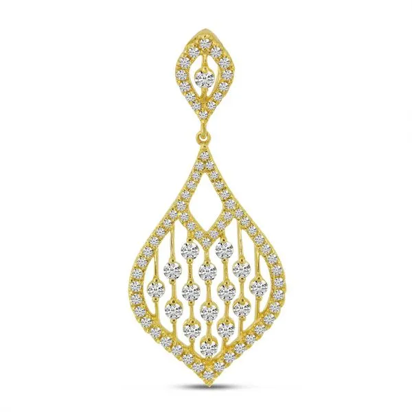 14K Yellow Gold Teardrop Diamond Station Pendant Ambassador Diamond Jewelers Tucson, AZ