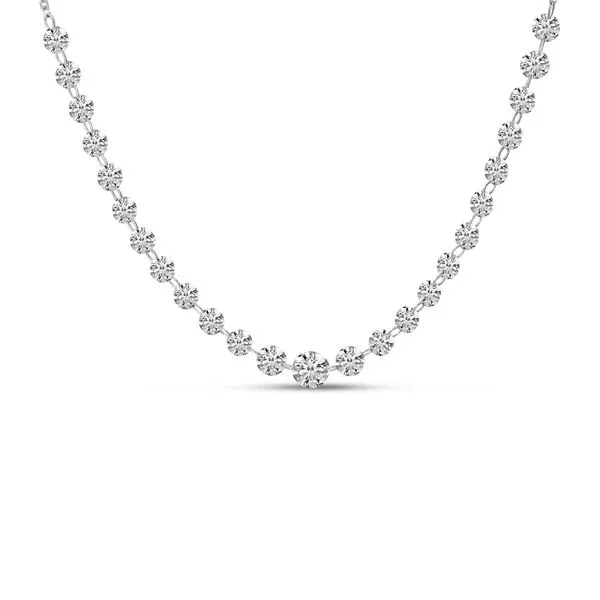 14K White Gold Dashing Diamond Graduated Necklace Arlene's Fine Jewelry Vidalia, GA