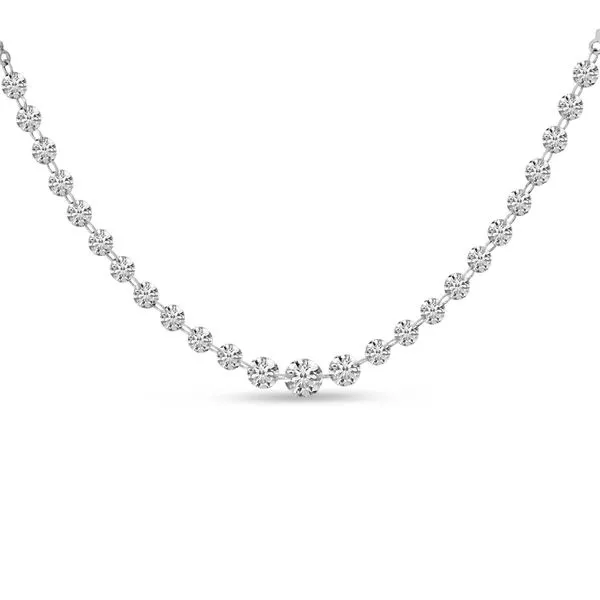 14K White Gold Dashing Diamond Graduated Necklace J. Meredith Jewelers Delafield, WI