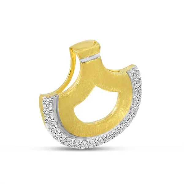 14K Yellow Gold Brushed Diamond Pendant Ambassador Diamond Jewelers Tucson, AZ