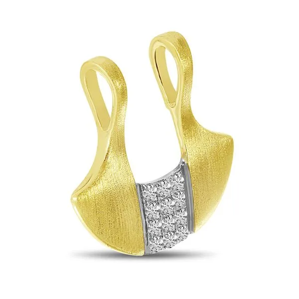 14K Yellow Gold and Black Rhodium Brushed Diamond Pendant Ambassador Diamond Jewelers Tucson, AZ