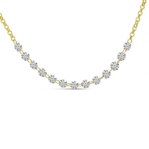14K Yellow Gold Dashing Diamonds 13 Stone Necklace Ambassador Diamond Jewelers Tucson, AZ