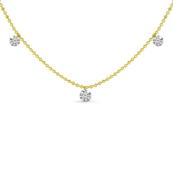14K Yellow Gold 3 Stone Dashing Diamonds 20 inch Necklace Clater Jewelers Louisville, KY