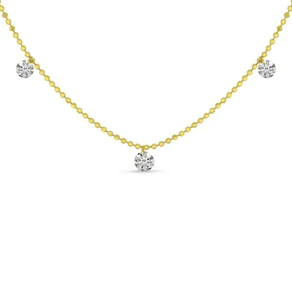14K Yellow Gold 3 Stone Dashing Diamonds 16 inch Necklace Moseley Diamond Showcase Inc Lexington, SC