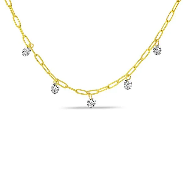 14K Yellow Gold Dashing Diamond .50 Ct  Light Weight Link Necklace J. Meredith Jewelers Delafield, WI