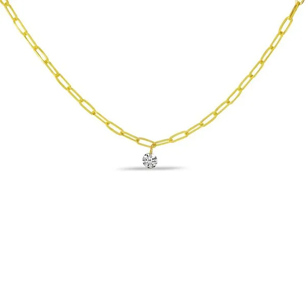 14K Yellow Gold 3 Diamond Dashing Diamond Lightweight Link Necklace Ambassador Diamond Jewelers Tucson, AZ