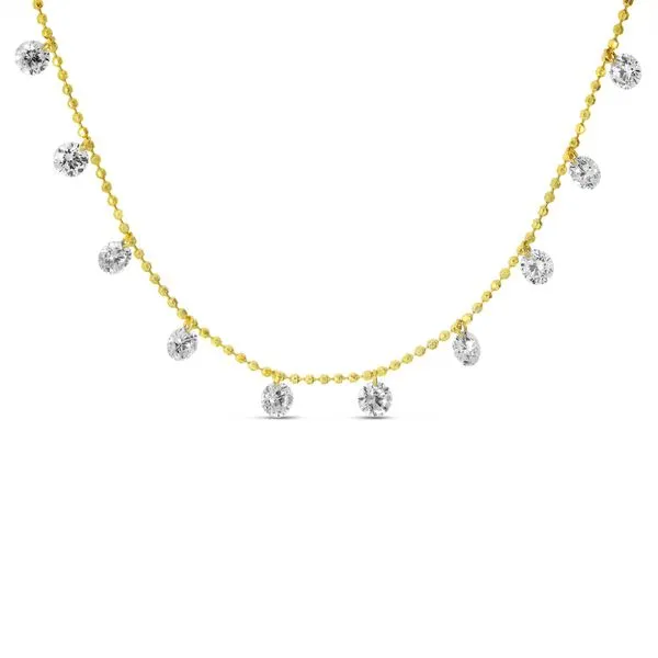 14K Yellow Gold Diamond Dashing Ten Diamond 18 inch Necklace Clater Jewelers Louisville, KY
