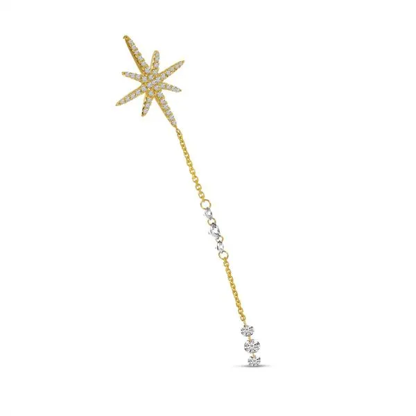 14K Yellow Gold Dashing Diamond Starburst Lariat Necklace Image 2 SIERRA MOON Auburn, CA