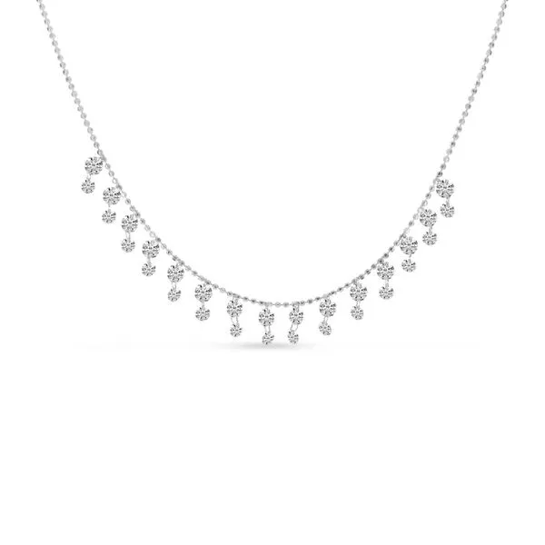 14K White Gold Dashing Diamond Double Dangle Necklace Ambassador Diamond Jewelers Tucson, AZ