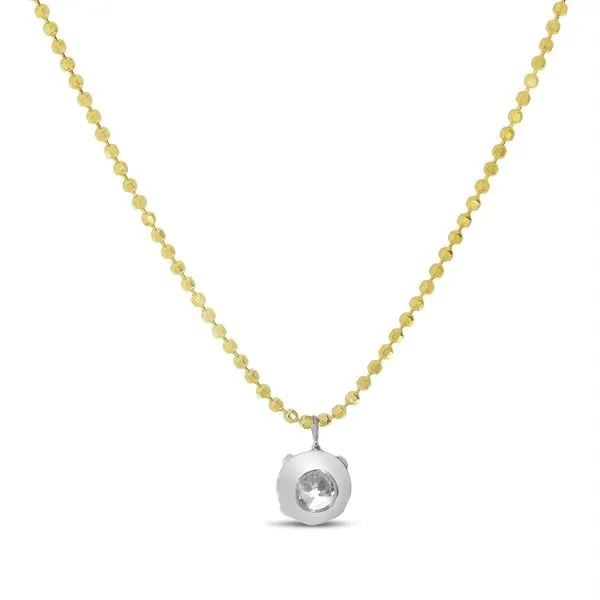 14K Yellow Gold Floating .50 ct Diamond Bead Chain Necklace Image 3 J. Meredith Jewelers Delafield, WI