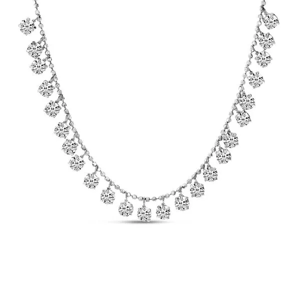 14K White Gold Floating 24 Diamond Cleopatra Necklace Ambassador Diamond Jewelers Tucson, AZ