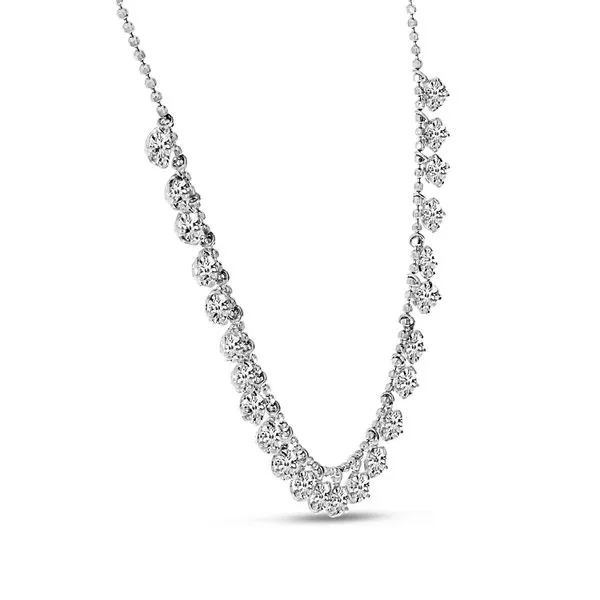 14K White Gold Floating 24 Diamond Cleopatra Necklace Image 2 Rick's Jewelers California, MD