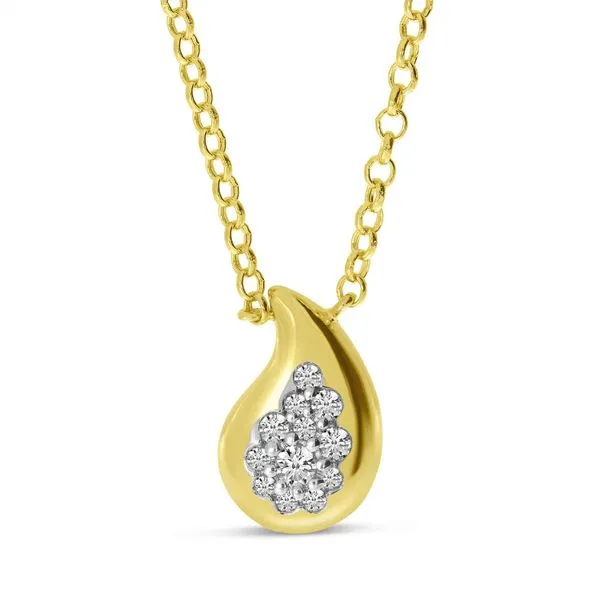 14K Yellow Gold Diamond Petite Teardrop Necklace J. Meredith Jewelers Delafield, WI