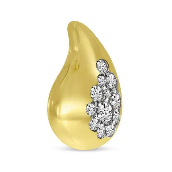 14K Yellow Gold Diamond Petite Teardrop Necklace Image 2 J. Meredith Jewelers Delafield, WI