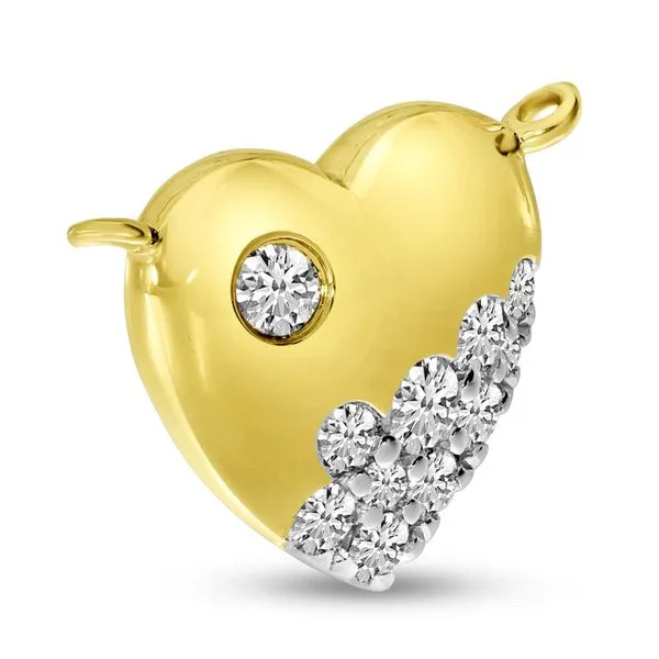 14K Yellow Gold Scattered Diamond Heart Necklace Image 2 Ambassador Diamond Jewelers Tucson, AZ