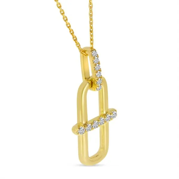 14K Yellow Gold Diamond Link Pendant Image 3 SIERRA MOON Auburn, CA