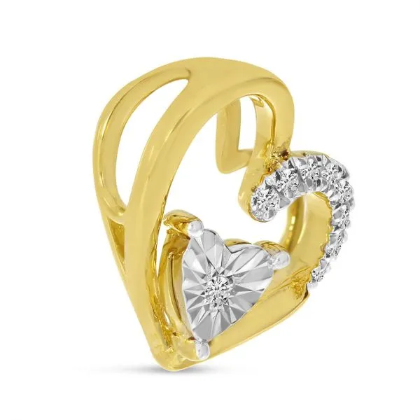 14K Yellow Gold Diamond Open Heart Pendant Ambassador Diamond Jewelers Tucson, AZ