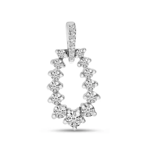 14K White Gold Diamond Oval Pendant Ambassador Diamond Jewelers Tucson, AZ