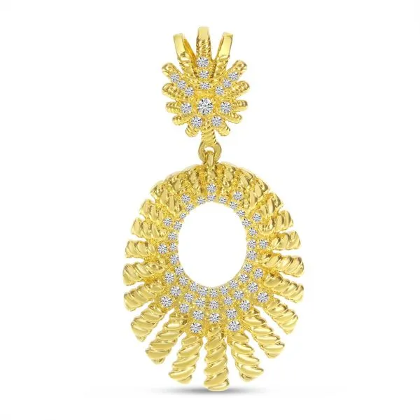 14K Diamond Textured Oval Pendant Moseley Diamond Showcase Inc Lexington, SC