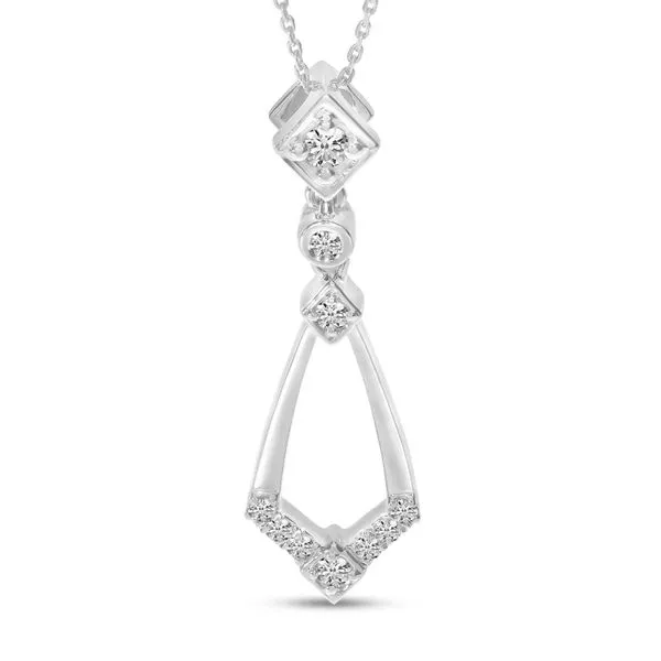 14K White Gold Diamond Geometric Dangle Pendant Ambassador Diamond Jewelers Tucson, AZ