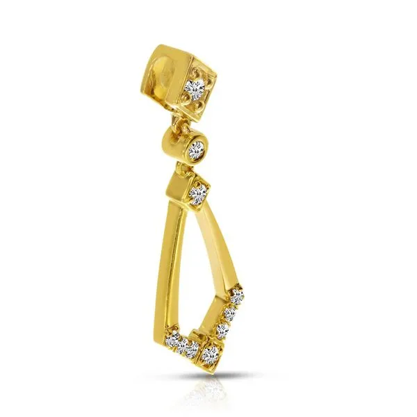 14K Yellow Gold Diamond Geometric Dangle Pendant Image 2 Moseley Diamond Showcase Inc Lexington, SC