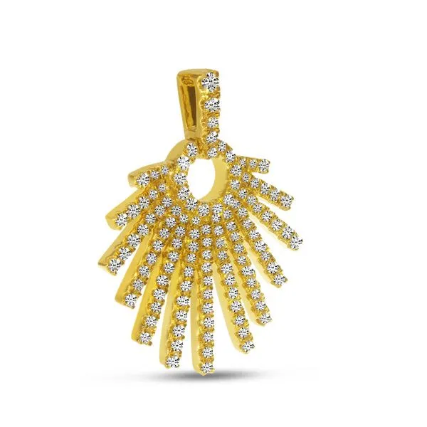 14K Yellow Gold Diamond Burst Fashion Pendant Image 2 J. Meredith Jewelers Delafield, WI