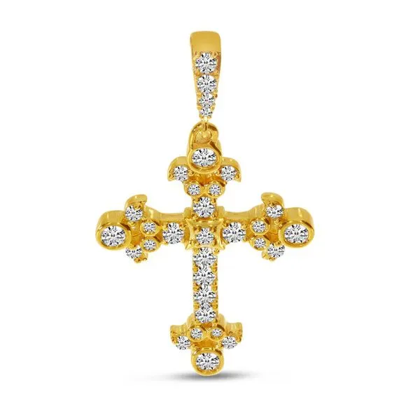14K Yellow Gold Diamond Fashion Cross Pendant Moseley Diamond Showcase Inc Lexington, SC