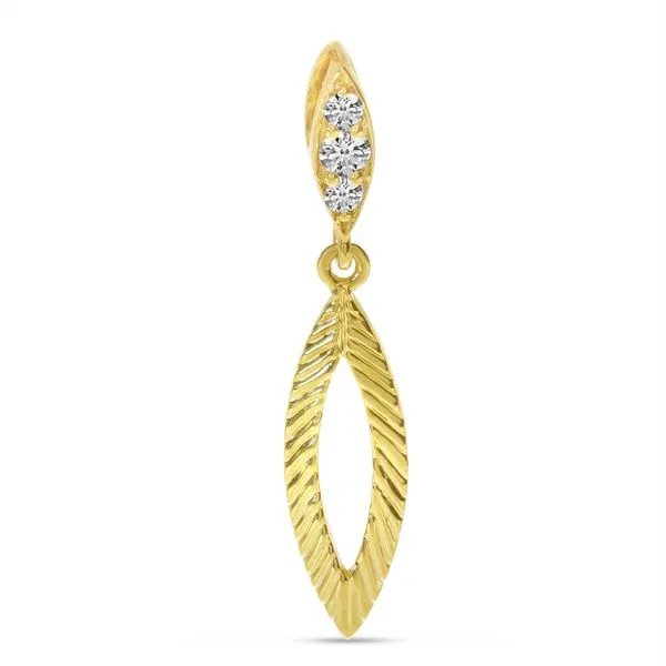 14K Yellow Gold Diamond Textured Marquise Pendant Rick's Jewelers California, MD