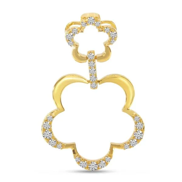 14K Yellow Gold Diamond Floral Fashion Pendant Ambassador Diamond Jewelers Tucson, AZ