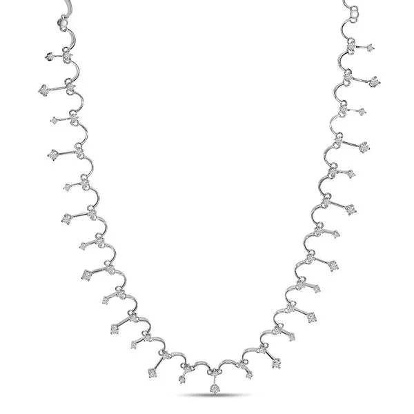 14K White Gold Diamond Scalloped Necklace Clater Jewelers Louisville, KY
