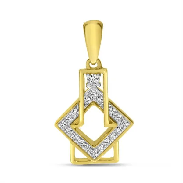 14K Yellow Gold Diamond Geometric Pendant The Jewelry Source El Segundo, CA