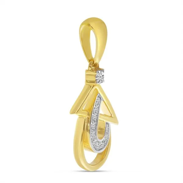 14K Yellow Gold Diamond Triangle and Pear Geometric Pendant Image 2 Clater Jewelers Louisville, KY
