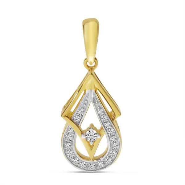 14K Yellow Gold Diamond Geometric Pear Pendant Ambassador Diamond Jewelers Tucson, AZ