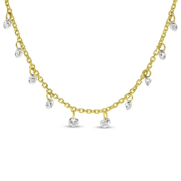 14K Yellow Gold Dashing Diamonds 10 Diamond .50 Ct 18 inch Cable Necklace Clater Jewelers Louisville, KY