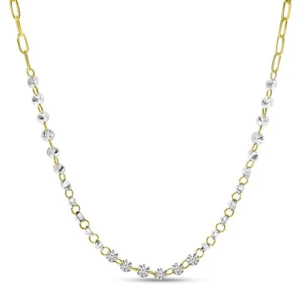 14K Yellow Gold 28 Dashing Diamond by the Yard Small Paperclip 18 Chain