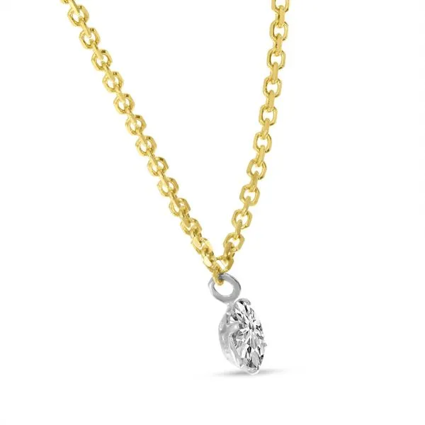 14K Yellow Gold Single .25 ct Floating Diamond 16 in Cable Chain Necklace Image 2 Clater Jewelers Louisville, KY