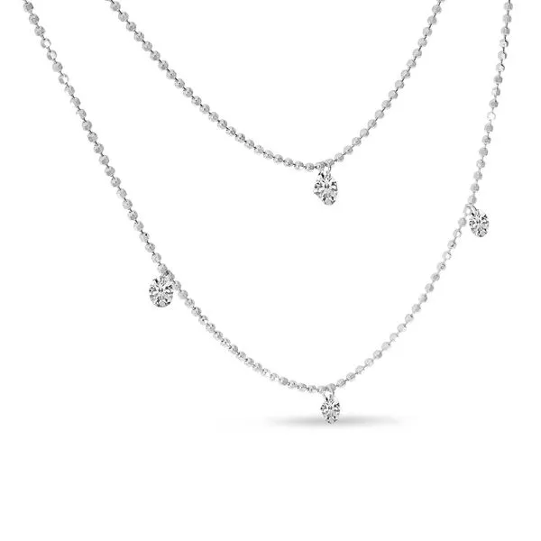 14K White Gold Doub;e Chain Convertible Dashing Diamonds Necklace Image 2 Clater Jewelers Louisville, KY