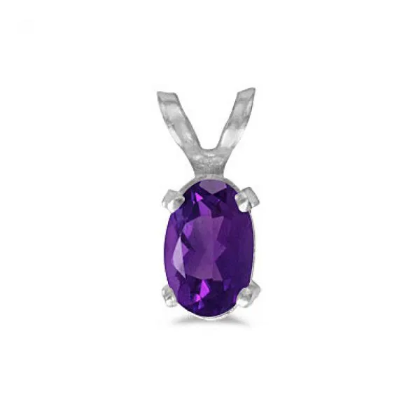 14K White Gold Oval Amethyst Pendant Clater Jewelers Louisville, KY