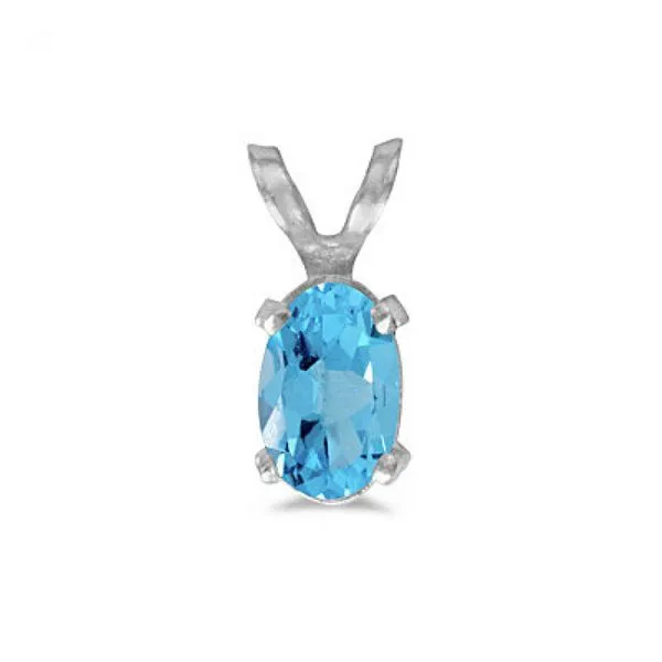14K White Gold Oval Blue Topaz Pendant Clater Jewelers Louisville, KY