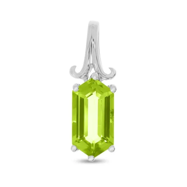 14K White Gold Hexagon Peridot Pendant Ambassador Diamond Jewelers Tucson, AZ
