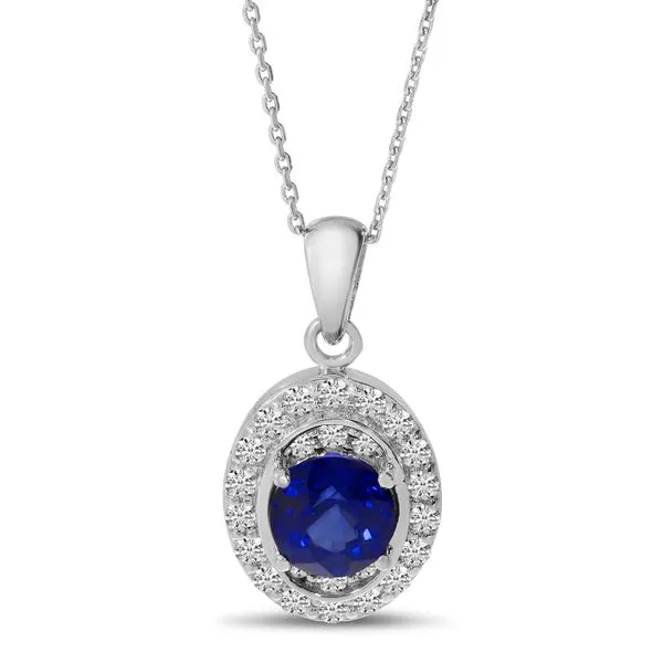 14K White Gold Diamond Round Halo Precious Pendant Ambassador Diamond Jewelers Tucson, AZ