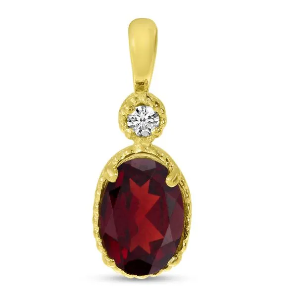 14K Yellow Gold Oval Sapphire Millgrain Birthstone Pendant Ambassador Diamond Jewelers Tucson, AZ