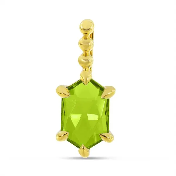 14K Yellow Gold Hexagon Peridot Beaded Pendant J. Meredith Jewelers Delafield, WI
