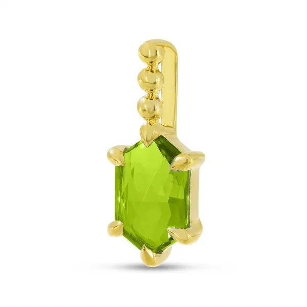 14K Yellow Gold Hexagon Peridot Beaded Pendant Image 2 J. Meredith Jewelers Delafield, WI