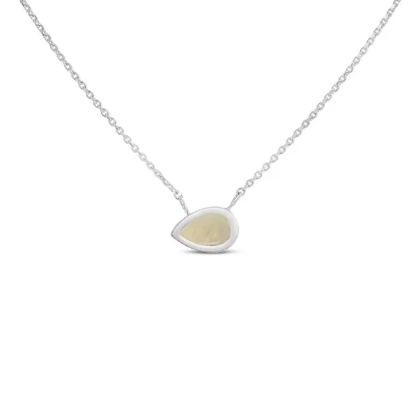 14K Yellow Gold Pear Opal East to West Birthstone Necklace Ambassador Diamond Jewelers Tucson, AZ