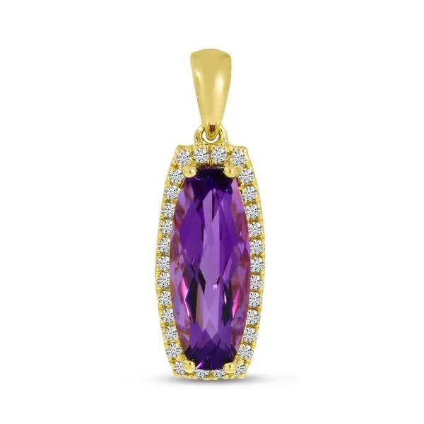 14K Yellow Gold Oval Amethyst and Diamond Pendant Ambassador Diamond Jewelers Tucson, AZ