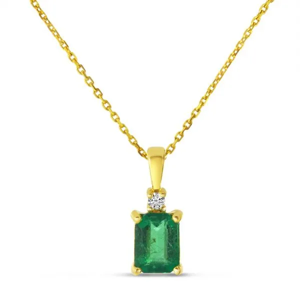 14K Yellow Gold Emerald Cut Emerald Pendant Ambassador Diamond Jewelers Tucson, AZ